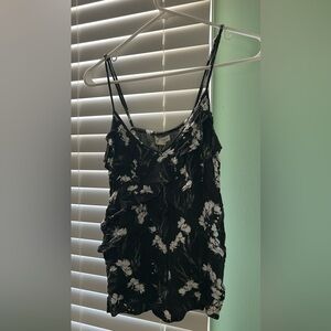 Aeropostale Black and White Floral Blouse